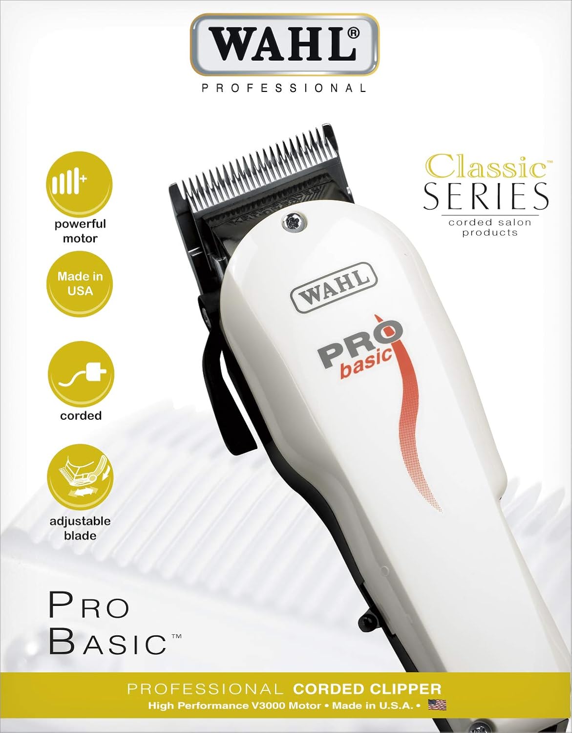 Máquina de Corte, Wahl Pro Basic 127V, Branco - Image 5