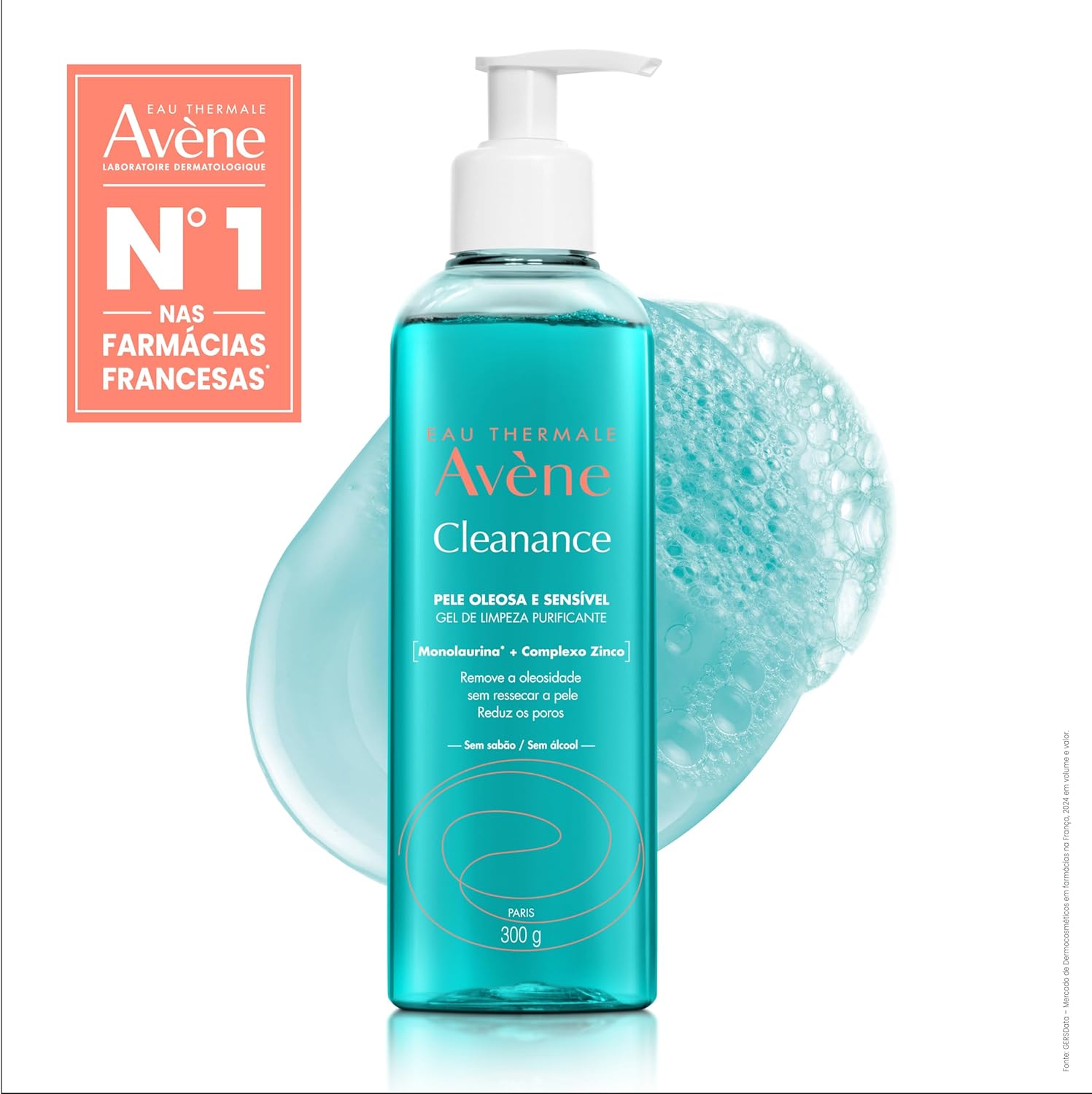 Avène Cleanance Gel de Limpeza Facial, Purificante com Monolaurina™, Zinco e Água Termal Avène, 300g - Image 2