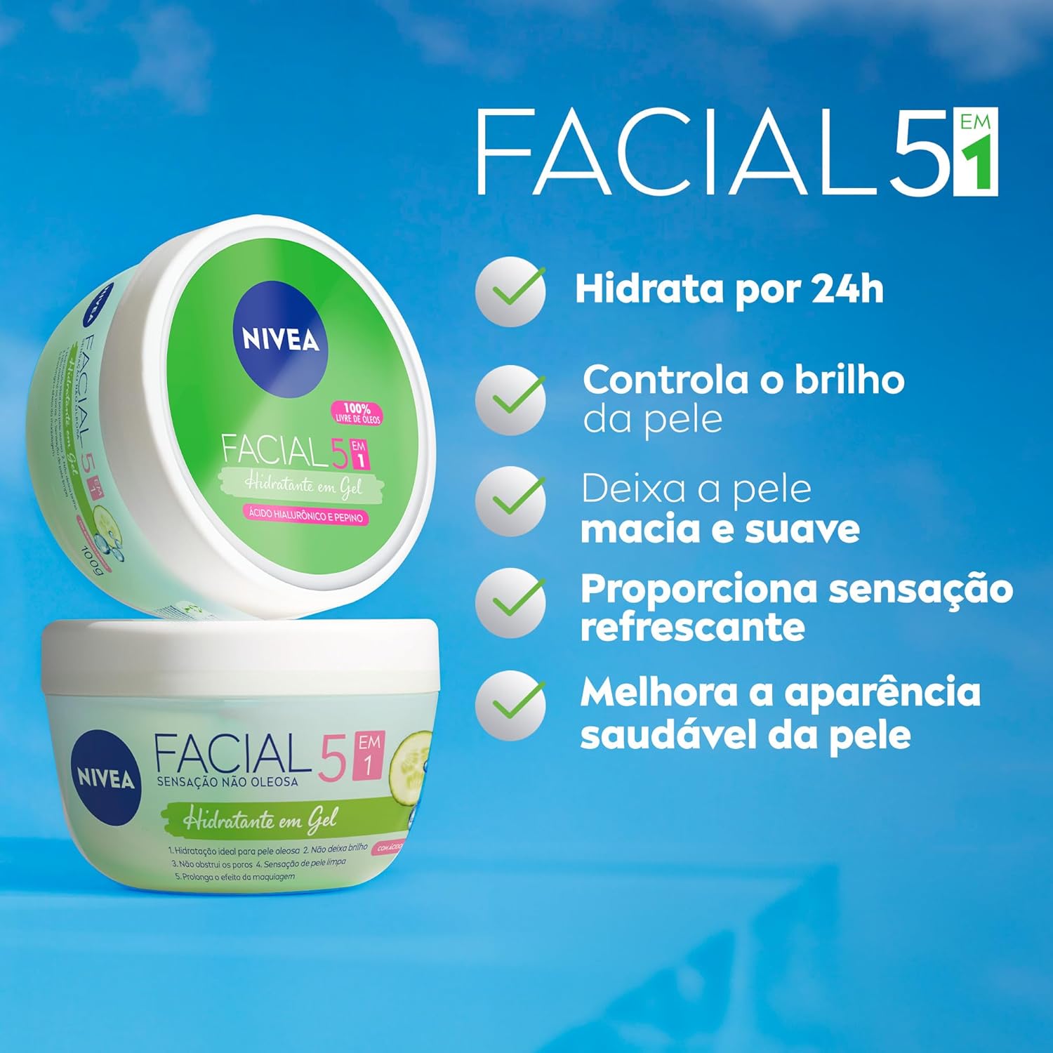 NIVEA Hidratante Facial em Gel Ultraleve 100g - Image 3