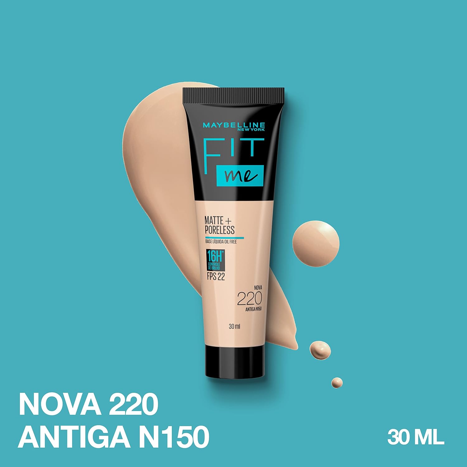 Base Líquida Maybelline NY Fit Me Matte FPS 22, 30ml - Image 11