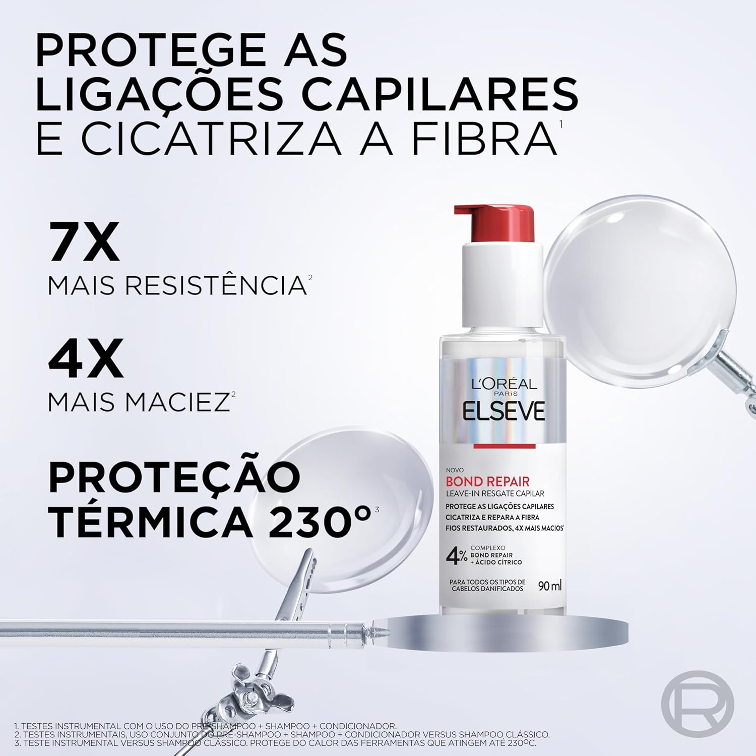 L'Oréal Paris Elseve Bond Repair Leave-In Finalizador Resgate Capilar com Ácido Cítrico e Glicina, 90ml - Image 3