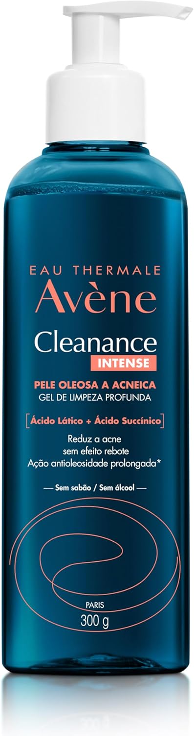 Avène Cleanance Intense Gel de Limpeza Facial Profunda com Ácido Lático e Ácido Succínico, 300g