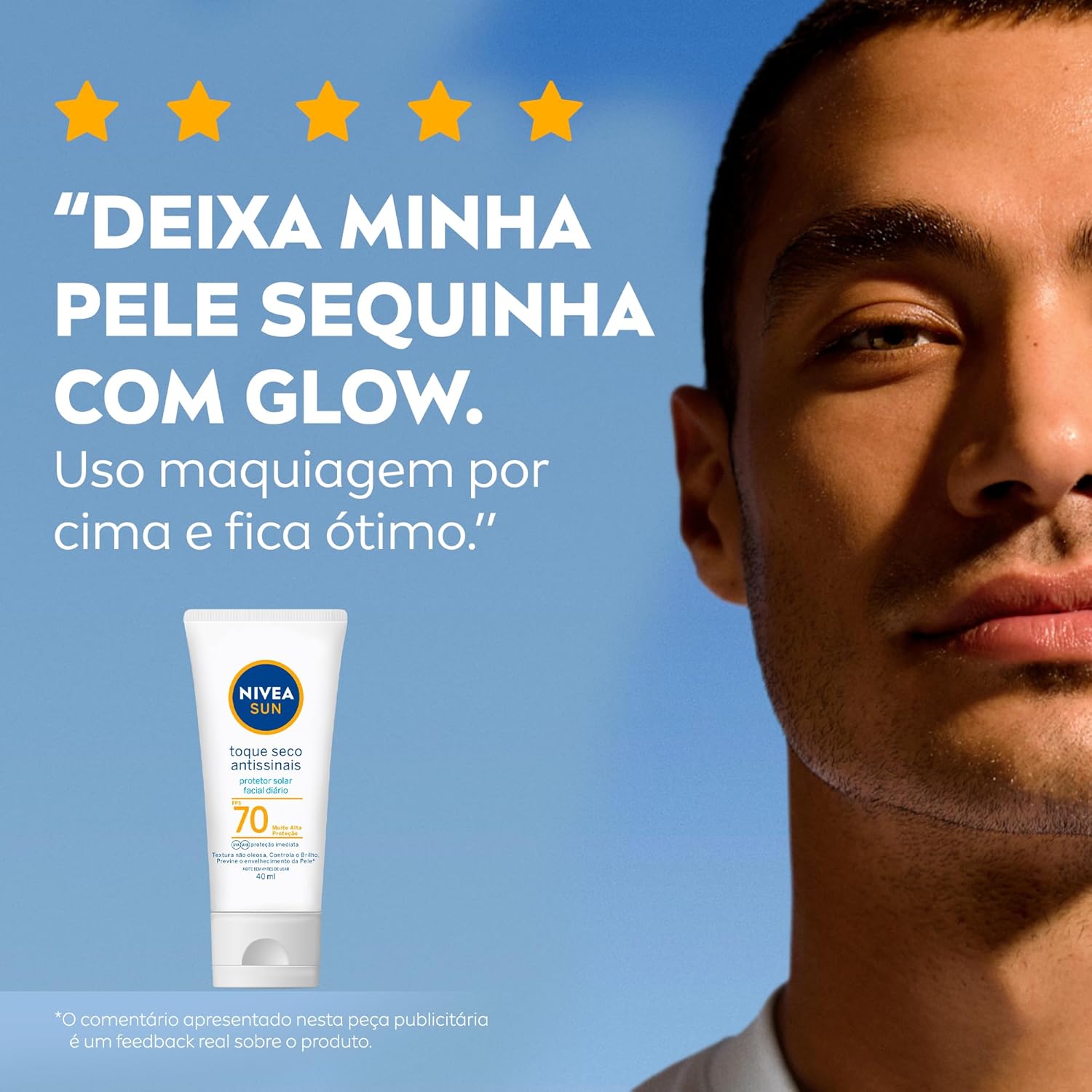 NIVEA SUN Protetor Solar Facial Toque Seco Antissinais FPS 70 40ml - Image 6