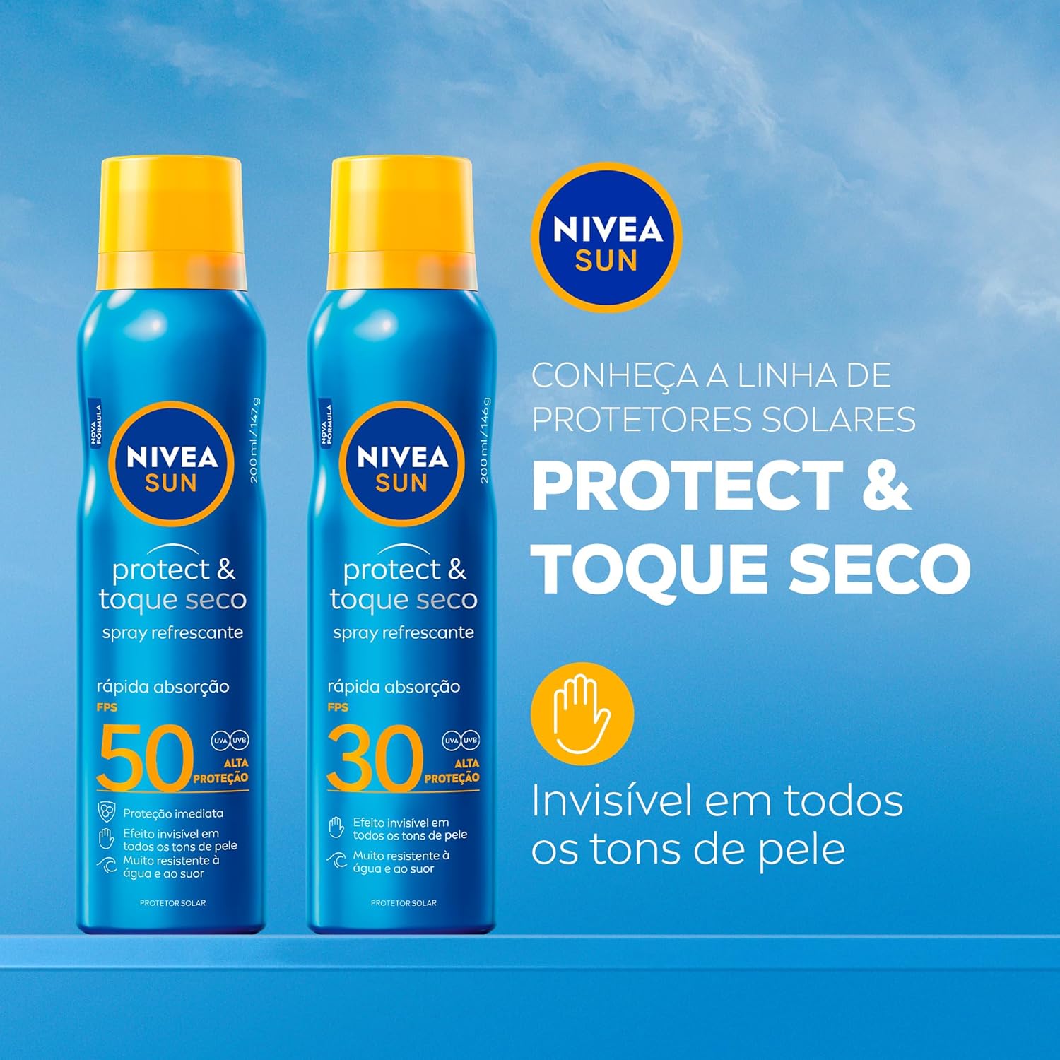 NIVEA SUN Protetor Solar Spray Protect & Toque Seco FPS 50 200ml - Image 8