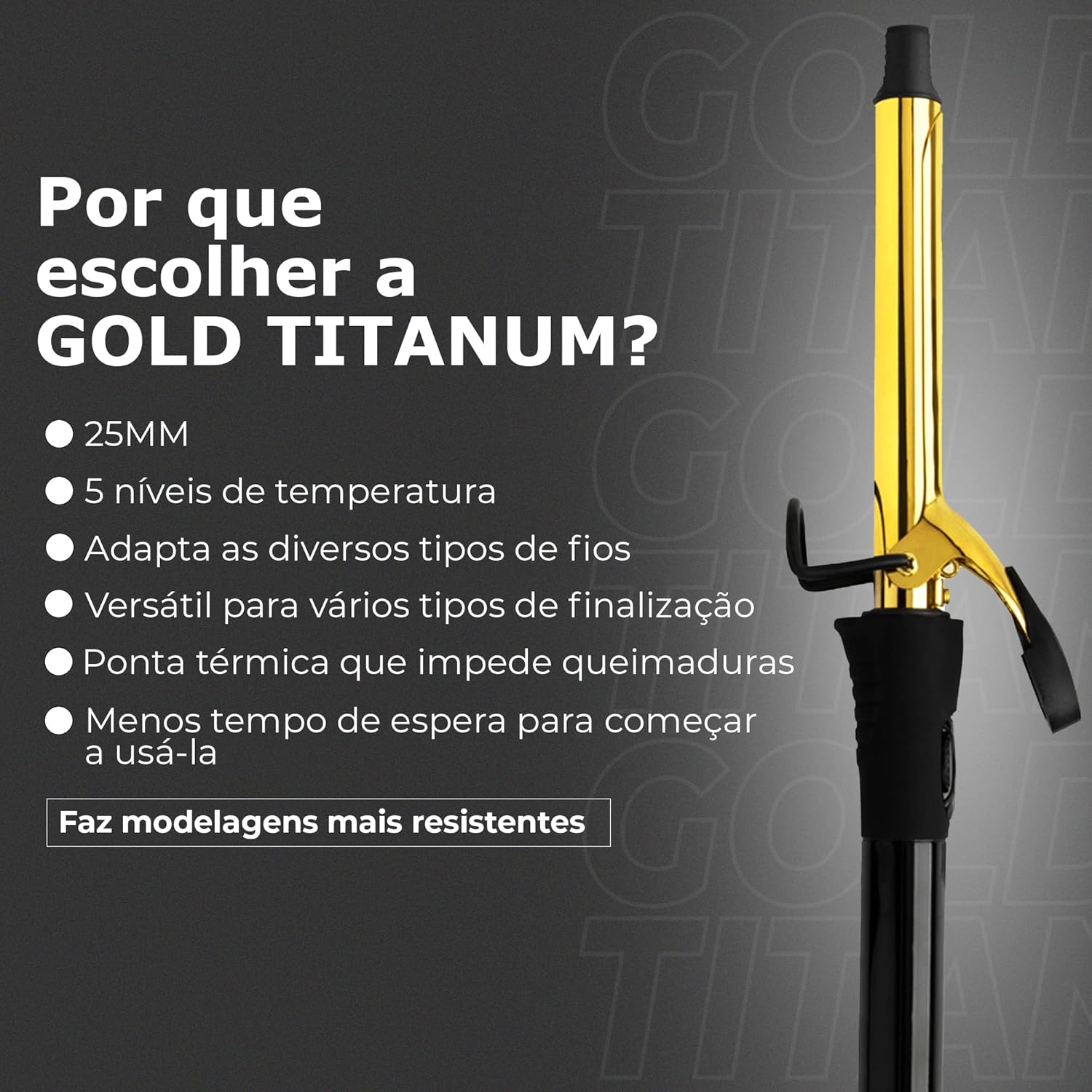 MQ Professional - Modelador de Cachos Profissional Gold Titanium - 32mm - Bivolt - Image 9