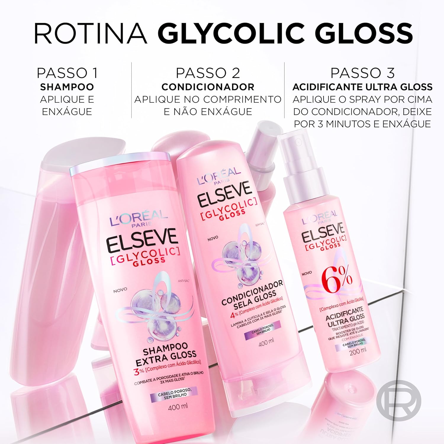 Kit Glycolic Gloss Shampoo+Condicionador+Acidificante+Creme de Tratamento+Sérum - Image 8