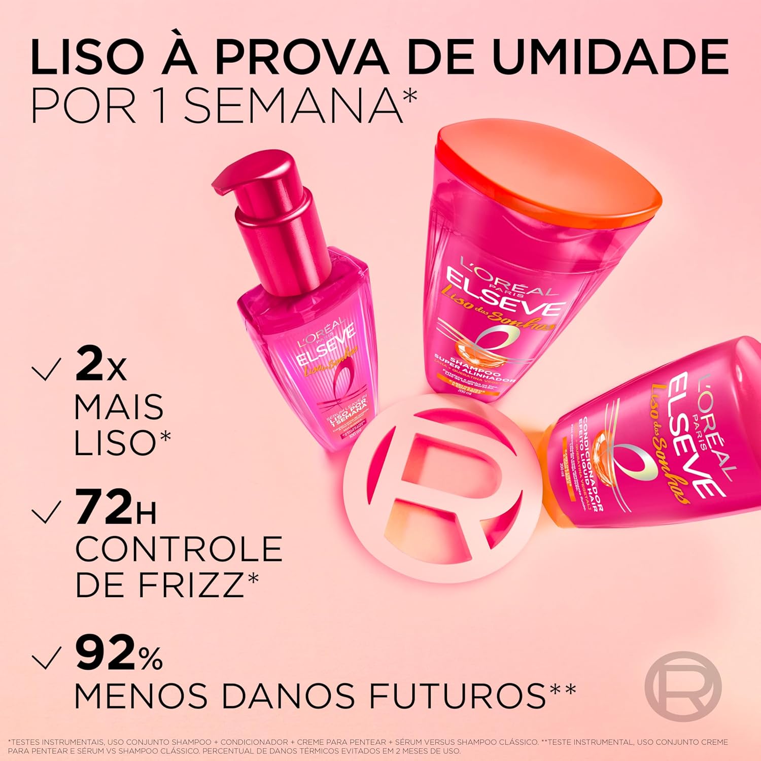 L'Oréal Paris Elseve Liso dos Sonhos Shampoo Super Alinhador, com Queratina Vegetal e AHA, 400ml - Image 7
