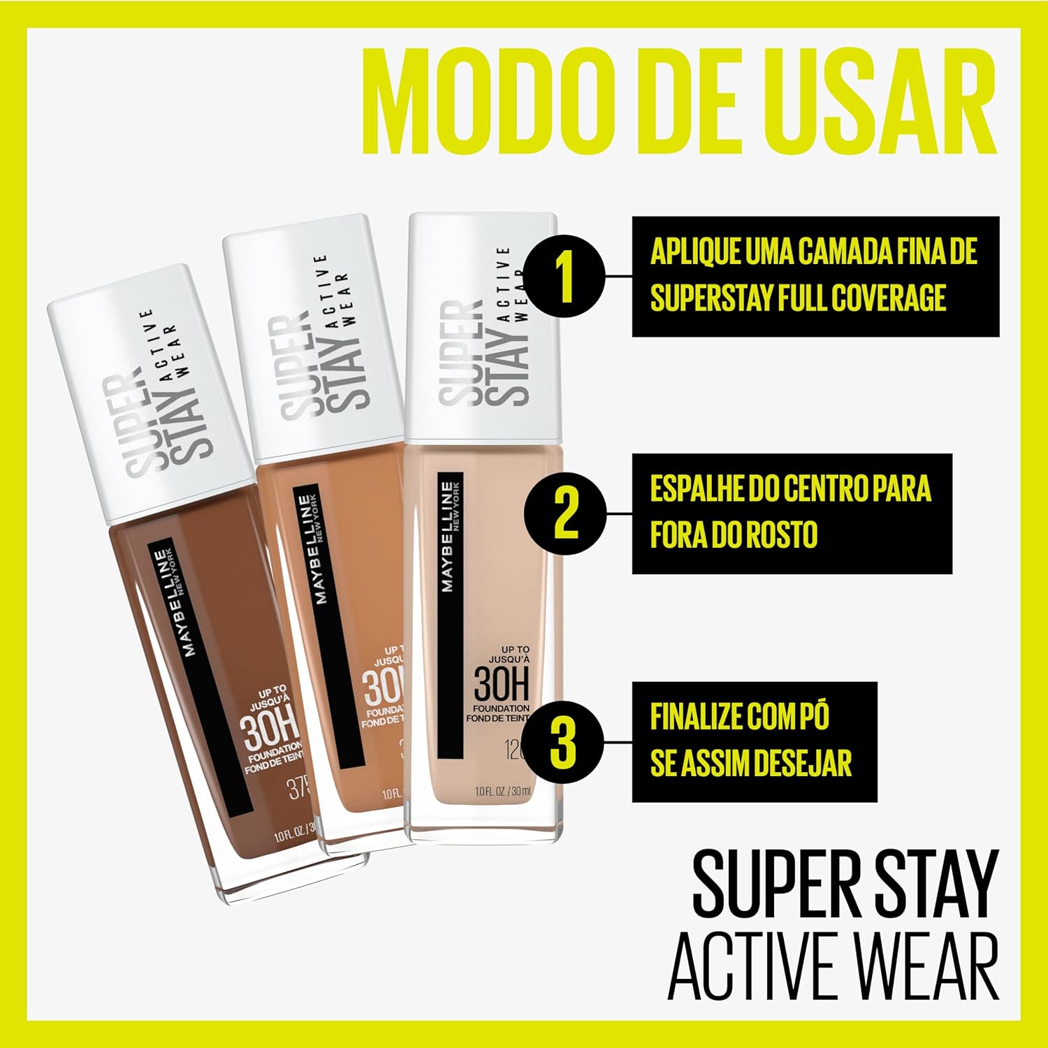Maybelline NY Base Alta Cobertura Super Stay Active Wear Resistente ao Suor Alta Duração até 30h na Pele 30ml - Image 5