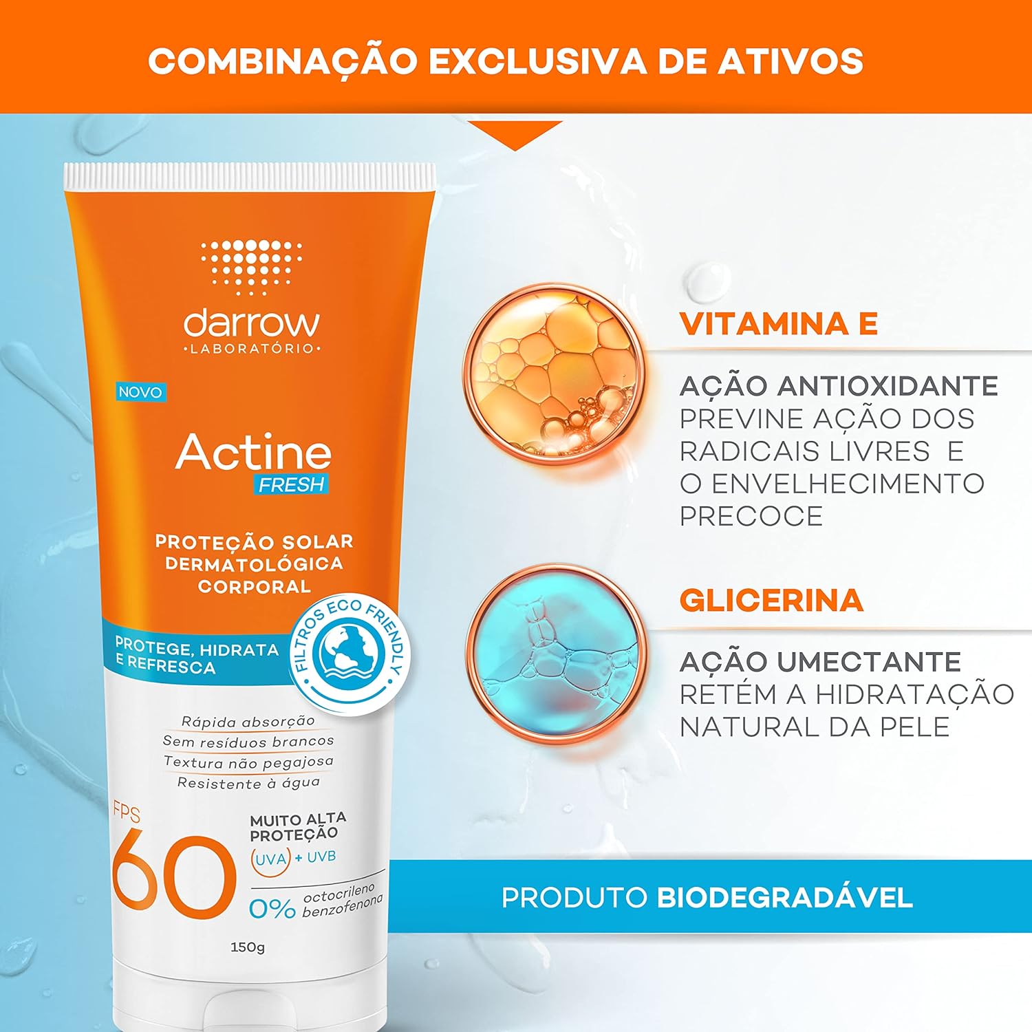 Darrow Protetor Solar Corporal Actine Fresh 60 Fps 150G - - Image 5