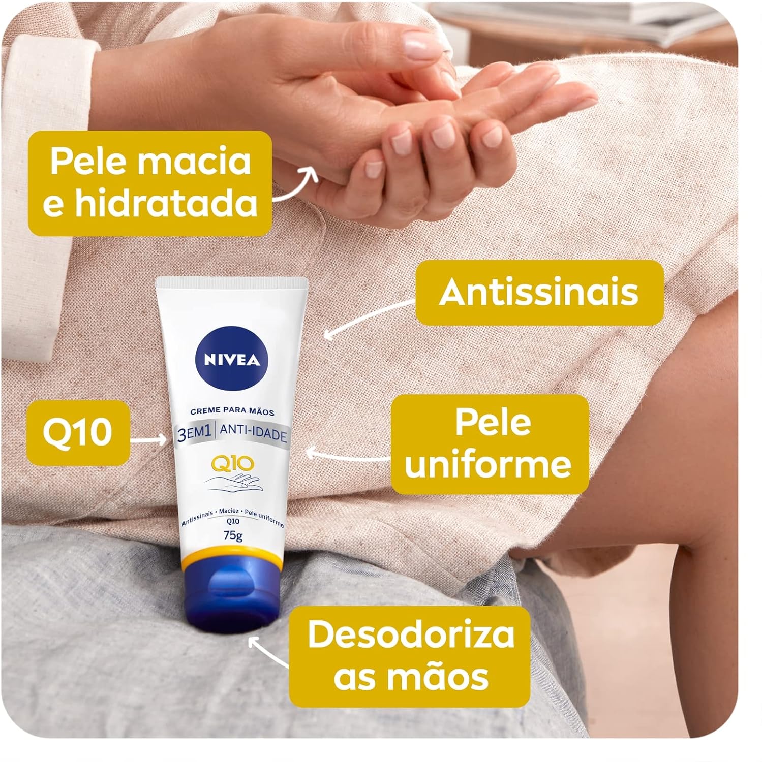 NIVEA Creme para Mãos Q10 Plus Reparação 75g - Image 3