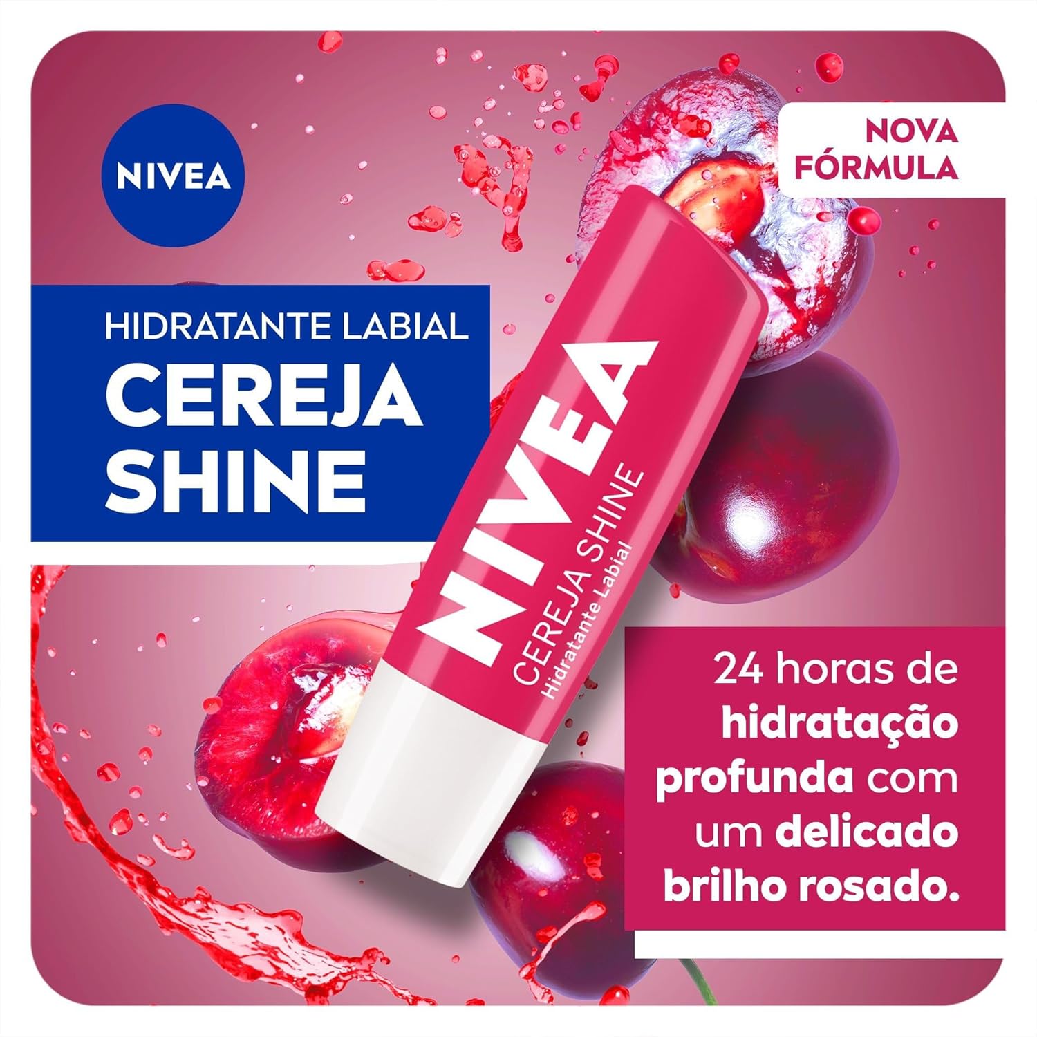 NIVEA Hidratante Labial Cereja Shine 4,8g - Image 2