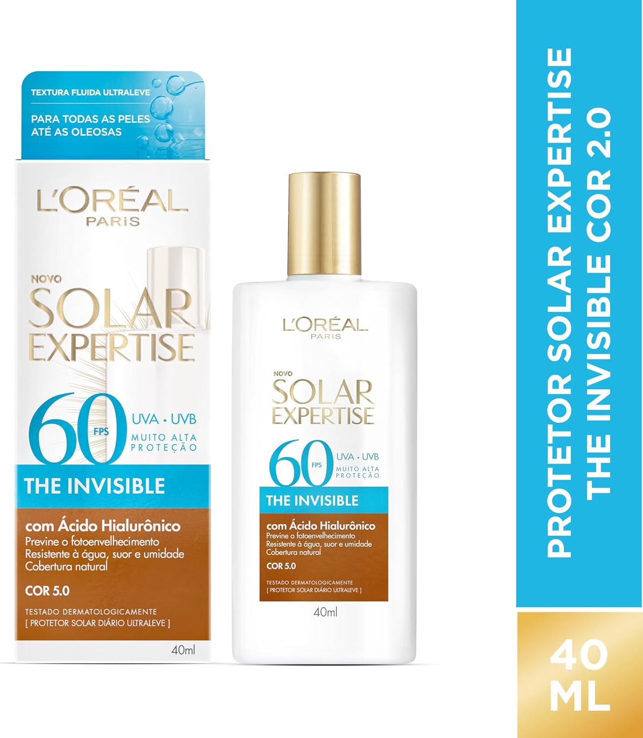 L'Oréal Paris Solar Expertise, Protetor Solar Facial The Invisible Fluido FPS60, 40g - Image 18
