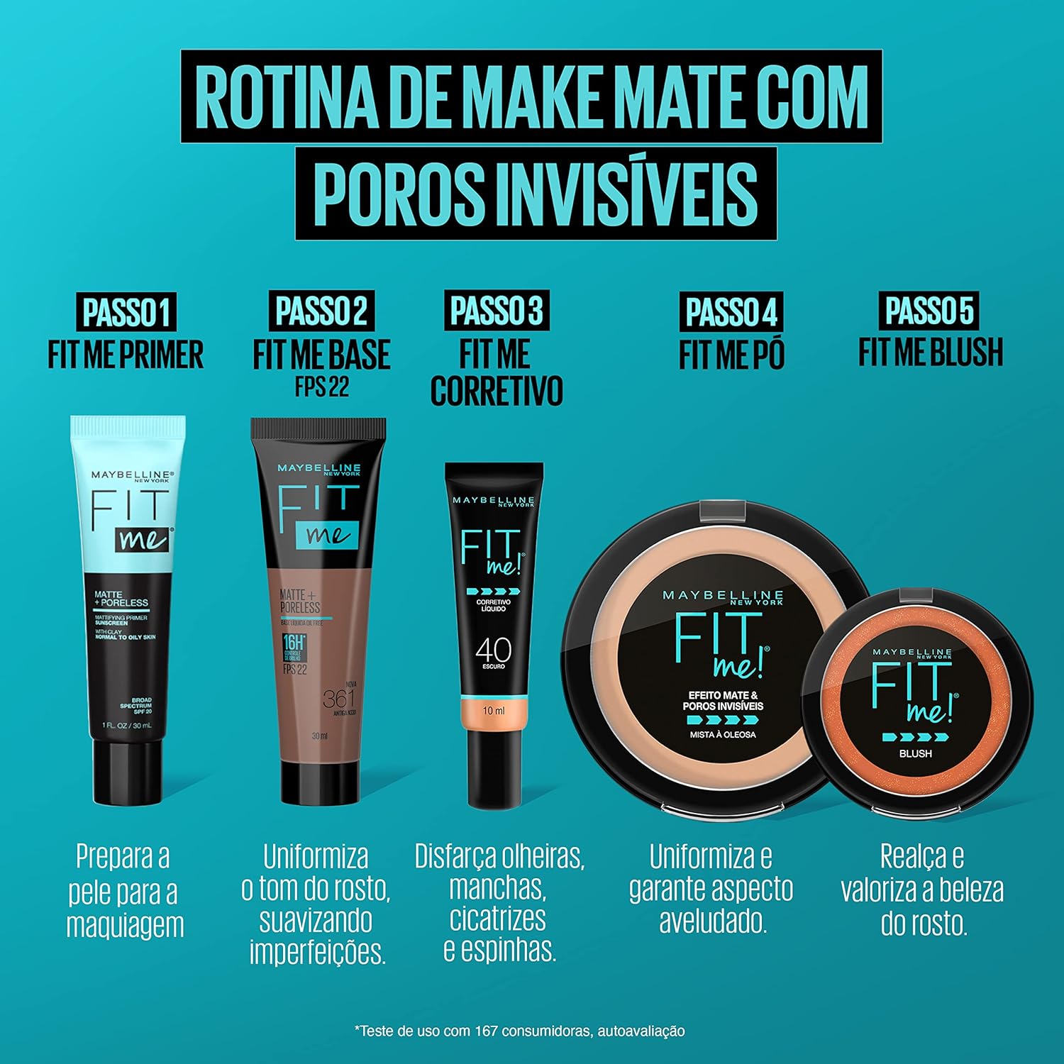 Base Líquida Maybelline NY Fit Me Matte FPS 22, 30ml - Image 8