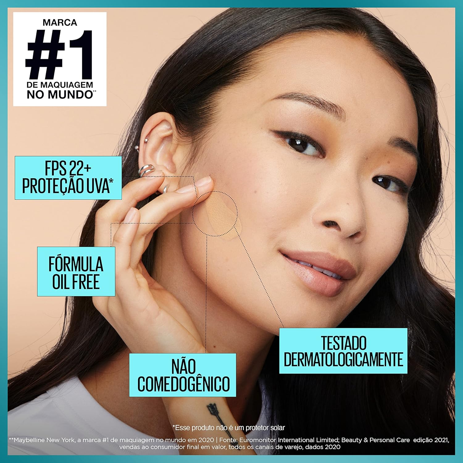 Base Líquida Maybelline NY Fit Me Matte FPS 22, 30ml - Image 5