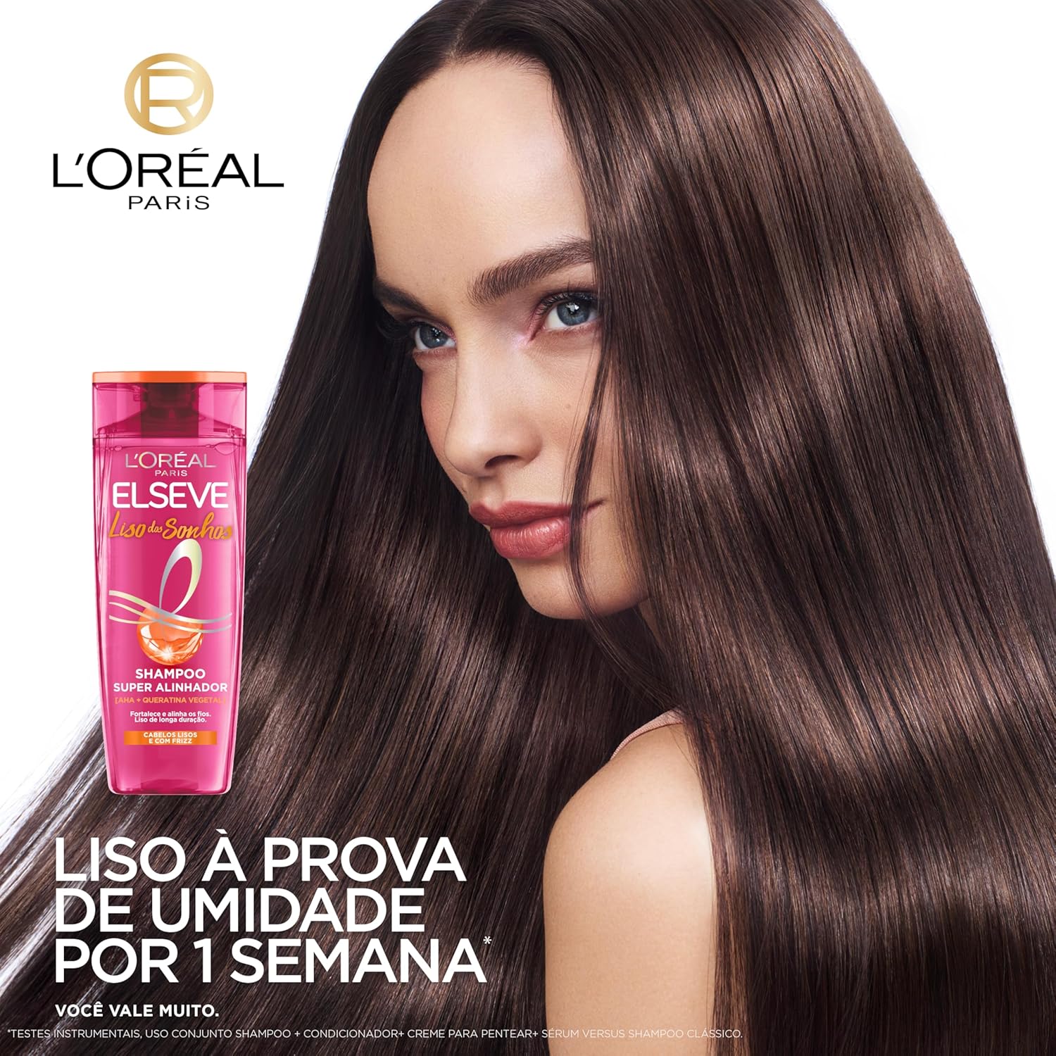 L'Oréal Paris Elseve Liso dos Sonhos Shampoo Super Alinhador, com Queratina Vegetal e AHA, 400ml - Image 3