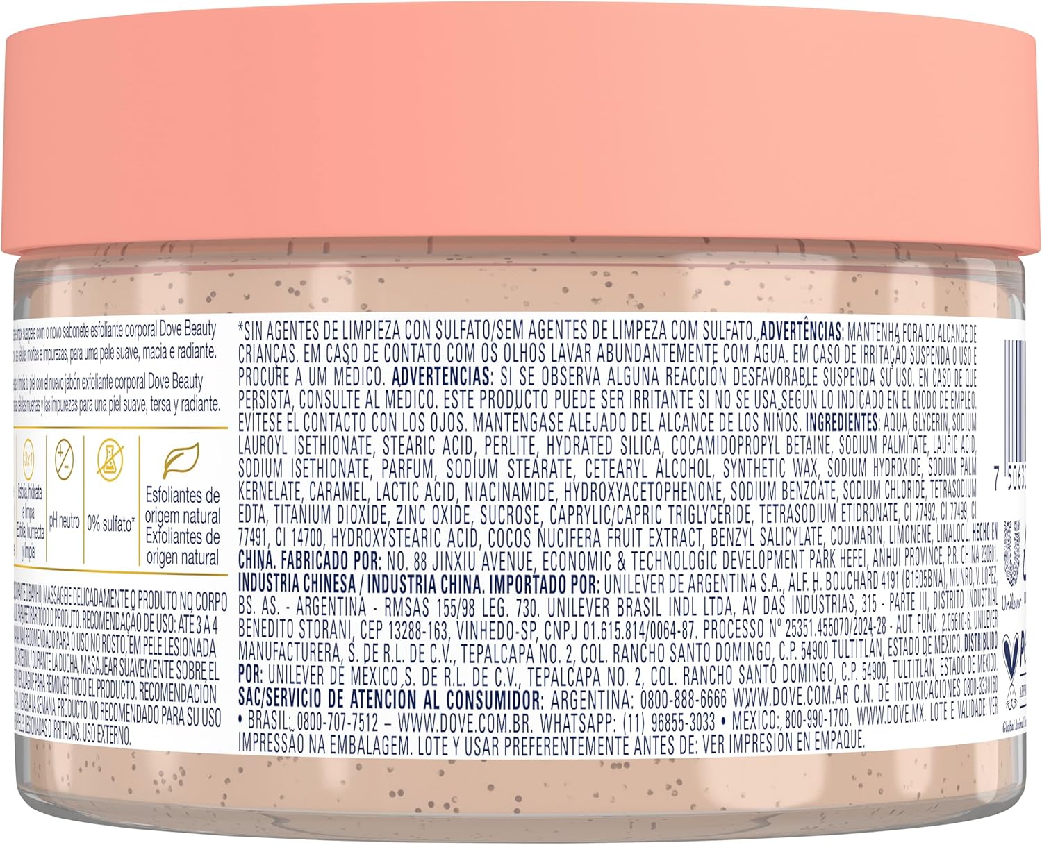 Dove Beauty Scrub Esfoliante Corporal de Coco e Açúcar Mascavo 280g - Image 3